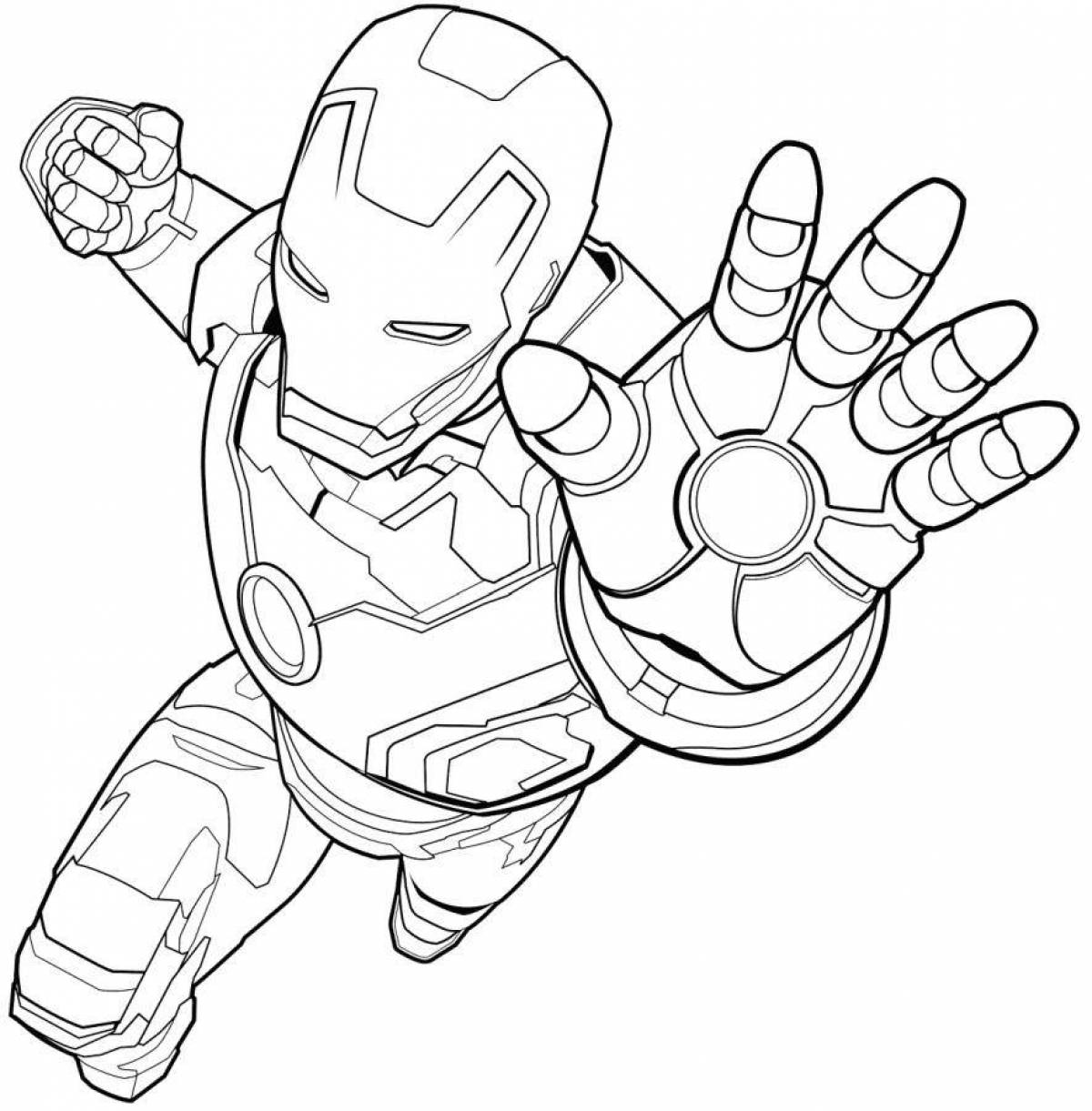 Exquisite coloring iron man for boys