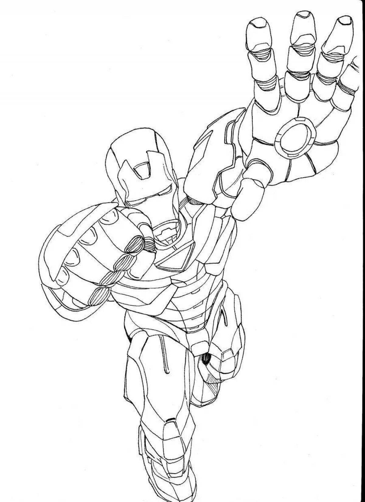 Outstanding iron man for boys coloring book