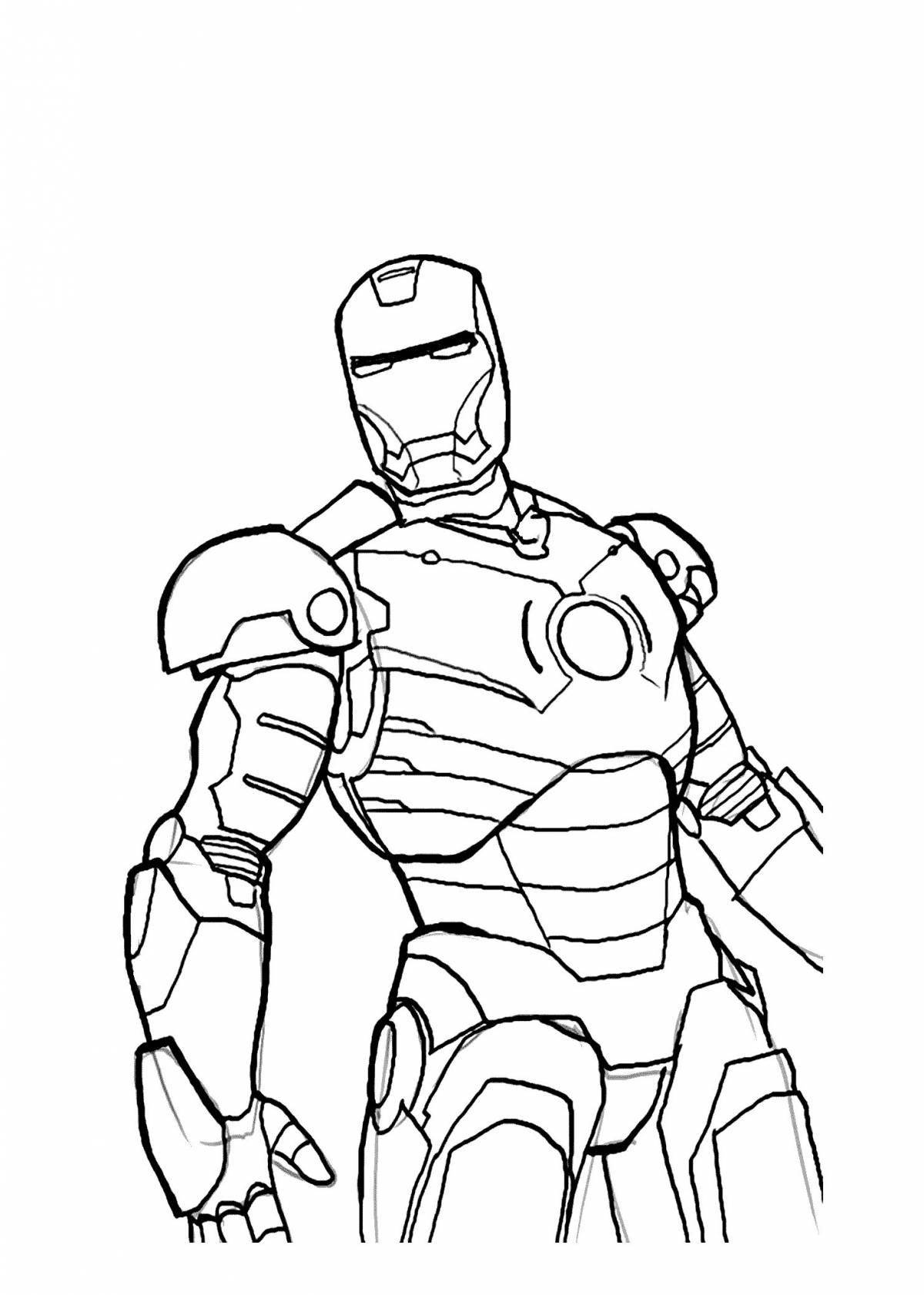 Amazing coloring iron man for boys