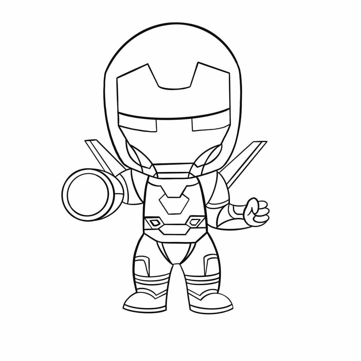 Violent coloring iron man for boys