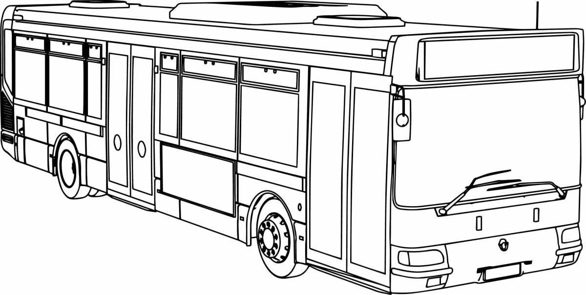 Coloring pages with a bus for children 5 years old