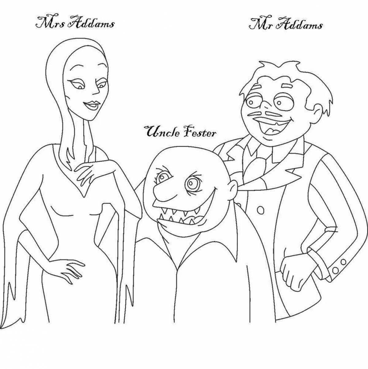 Fun Addams Family coloring book for kids