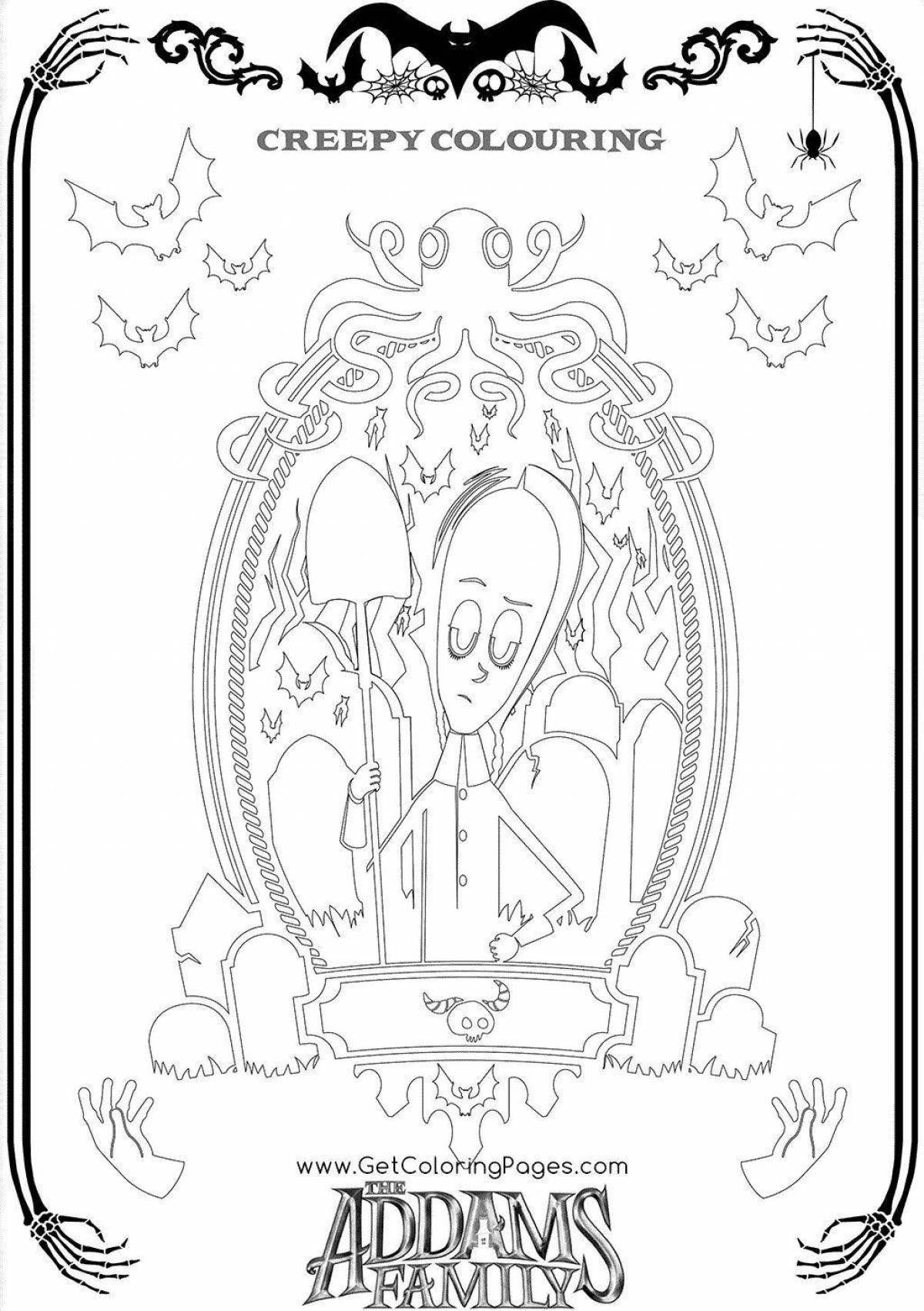 Fabulous Addams Family coloring pages for kids