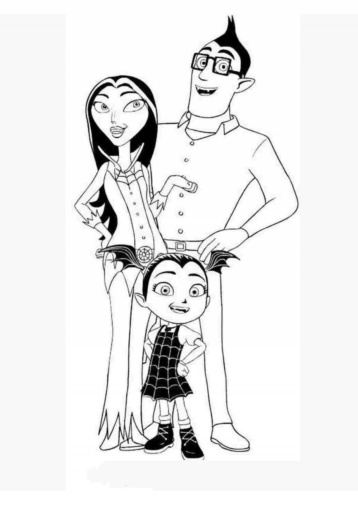 Fancy Addams Family coloring pages for kids