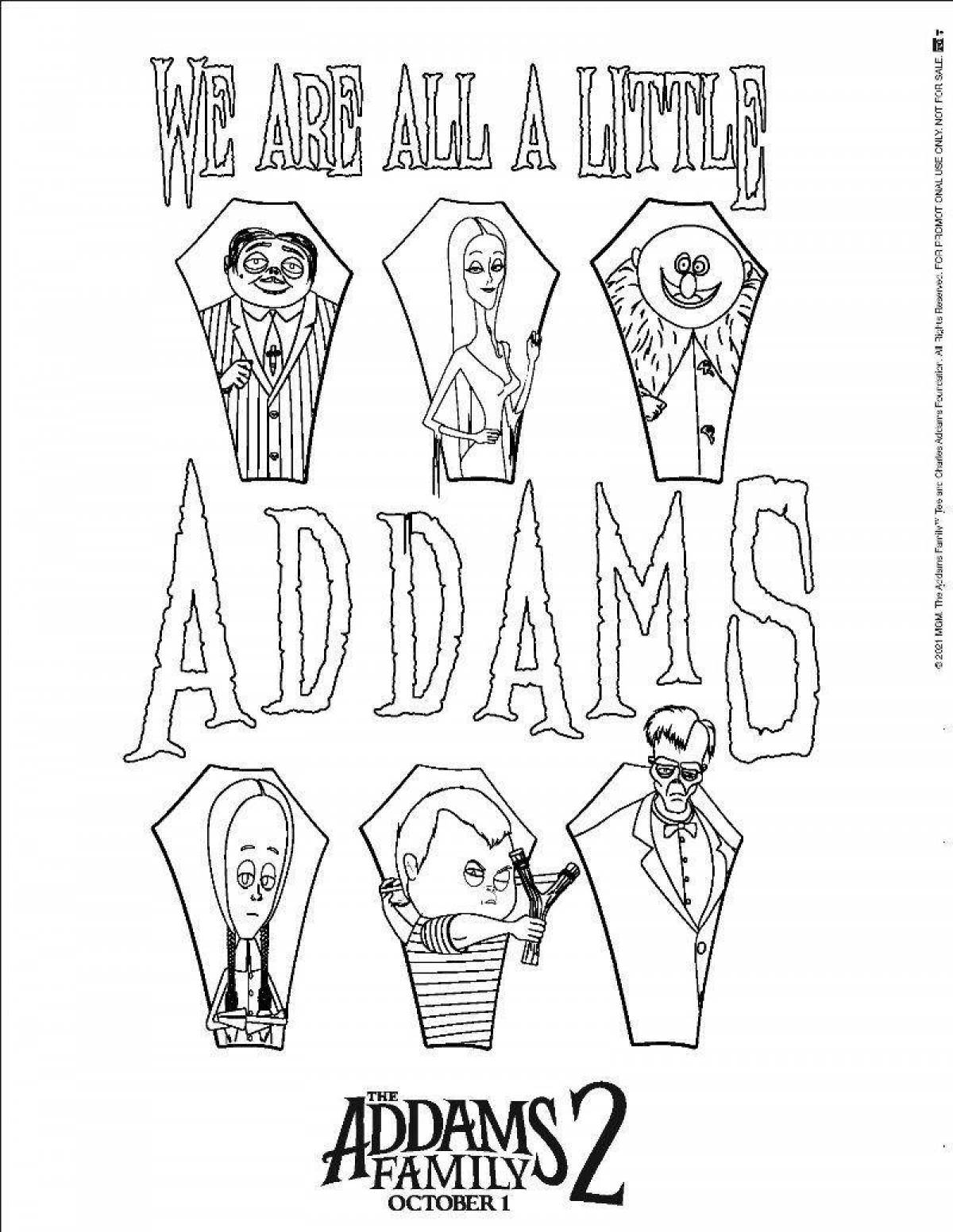 Addams family coloring book for kids