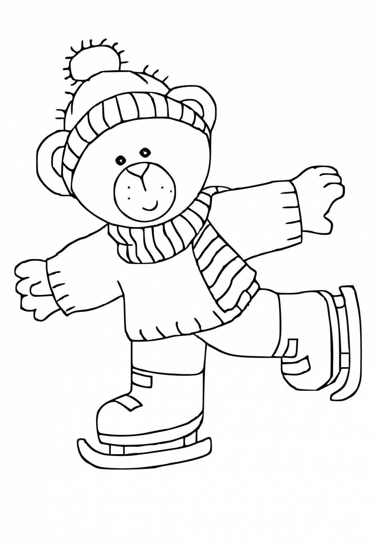 Playful winter coloring book for 3 year olds