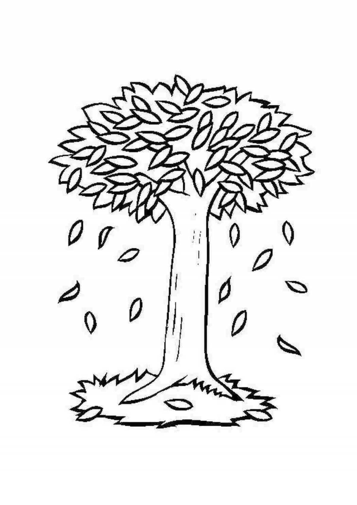 Amazing tree coloring page for 5-6 year olds