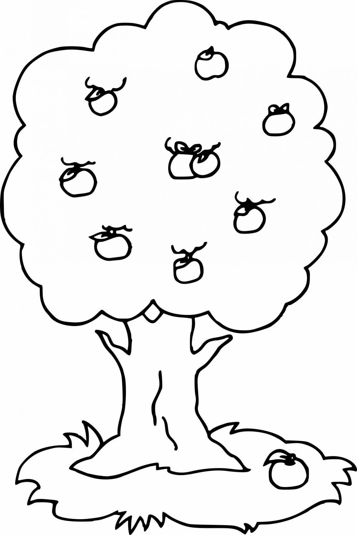 Потрясающая страница раскраски деревьев для детей 5-6 лет