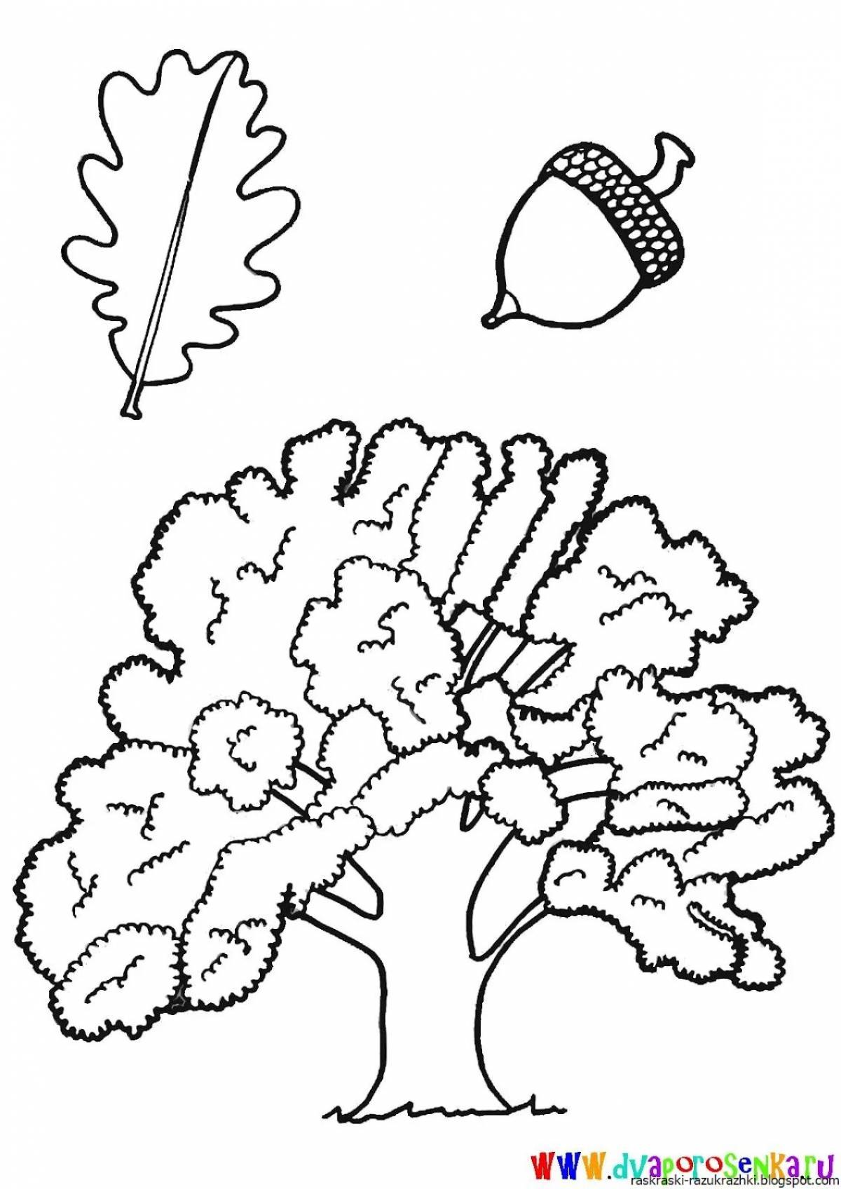 Blooming tree coloring book for children 5-6 years old