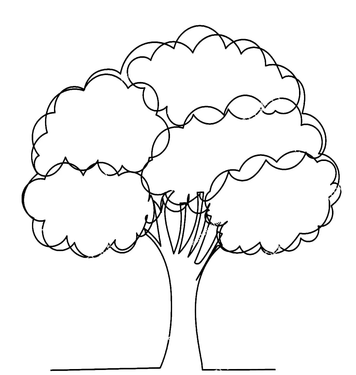 Буйное дерево раскраски для детей 5-6 лет