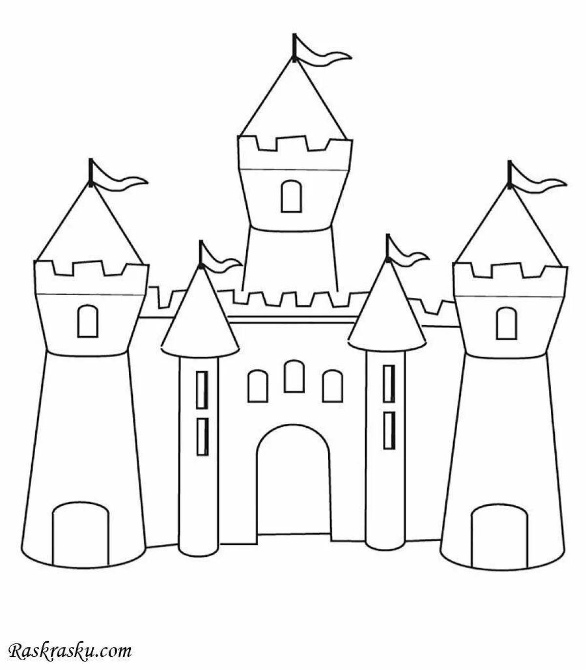 Luxury castle coloring book for children 4-5 years old