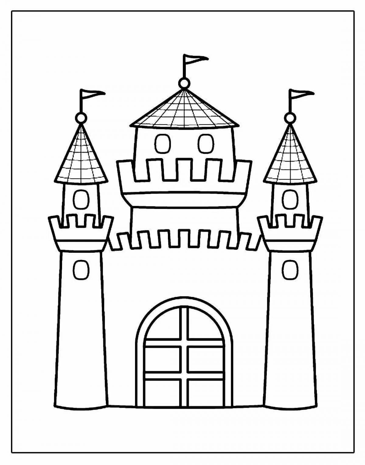 Cute castle coloring book for 4-5 year olds