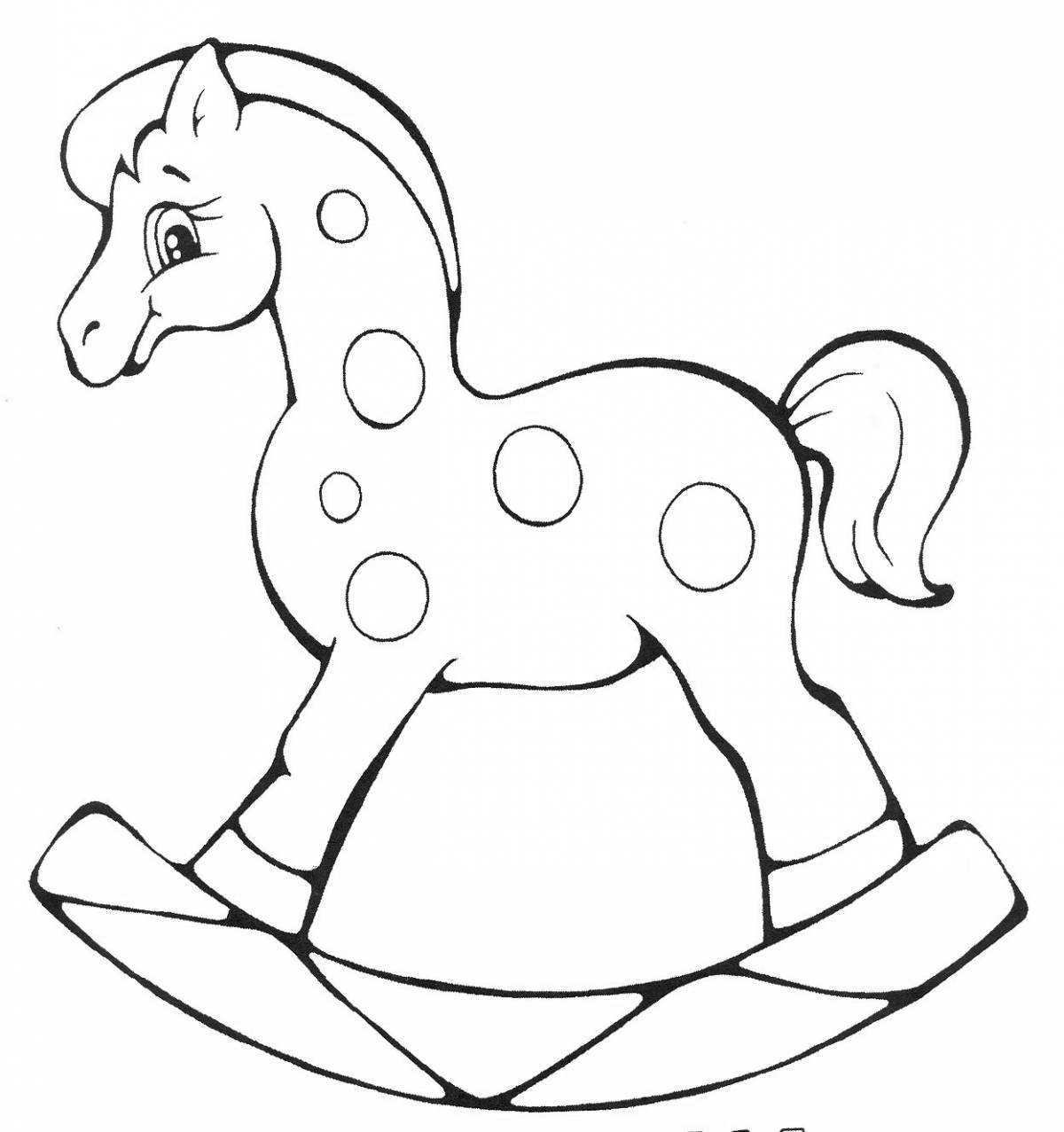 Adorable horse coloring book for 2-3 year olds