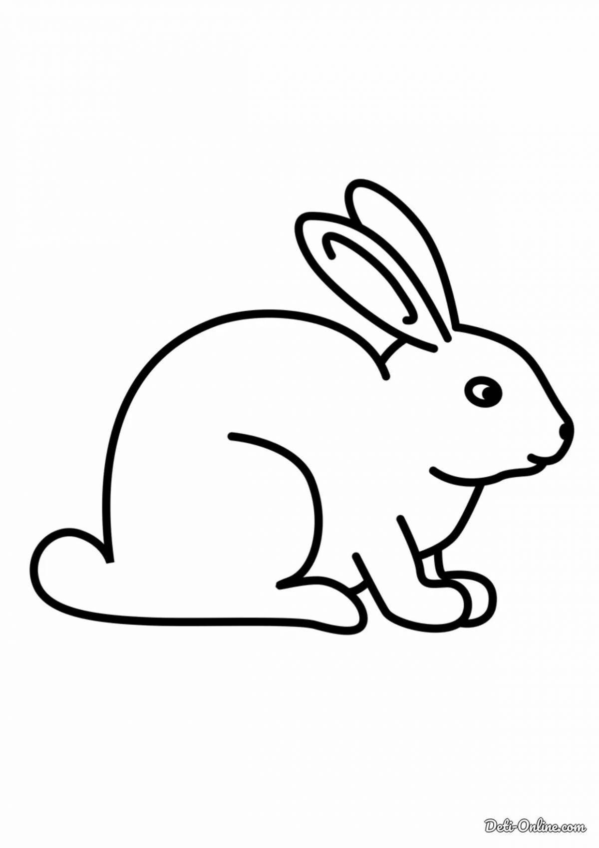 Раскраска «забавный заяц» для детей 2-3 лет