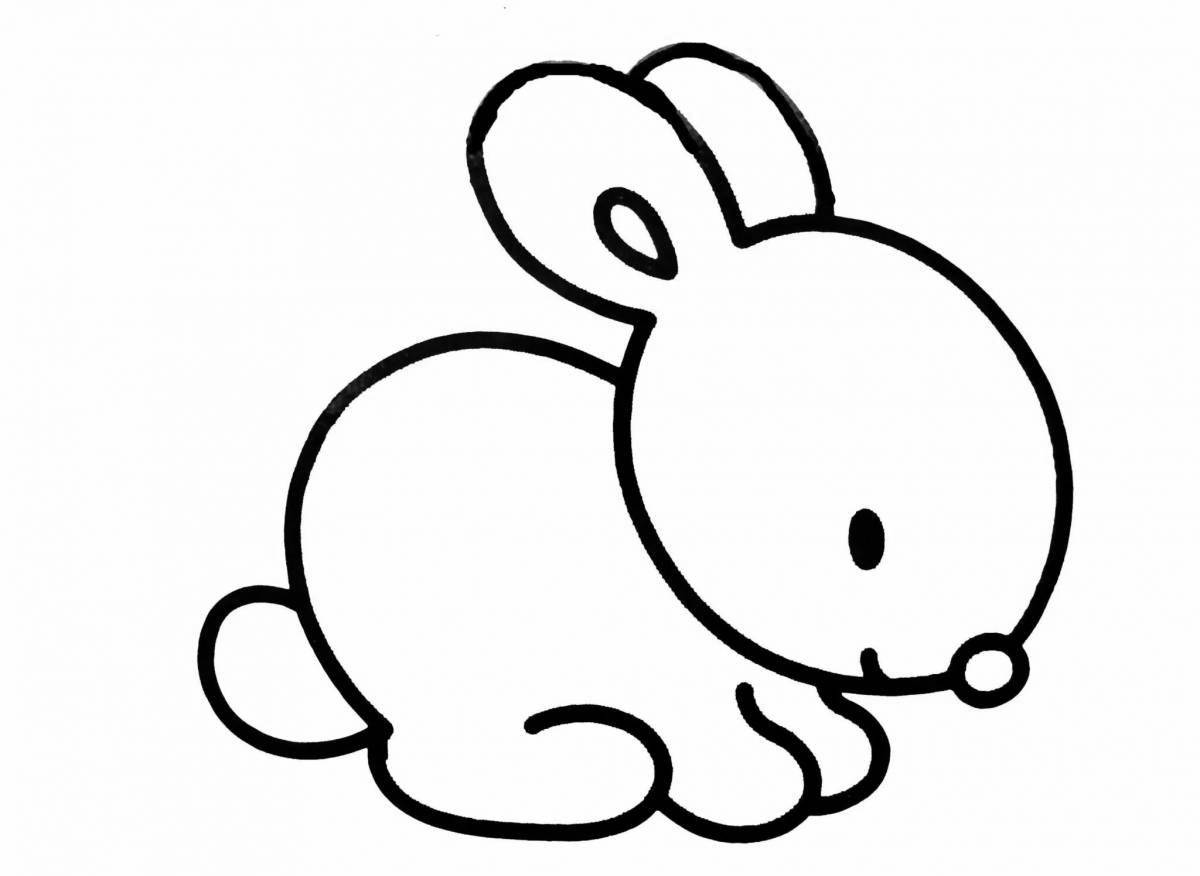 Раскраска сказочный заяц для детей 2-3 лет