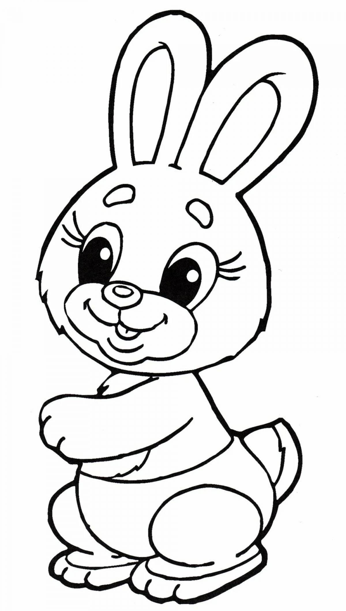 Unforgettable hare coloring for children 2-3 years old