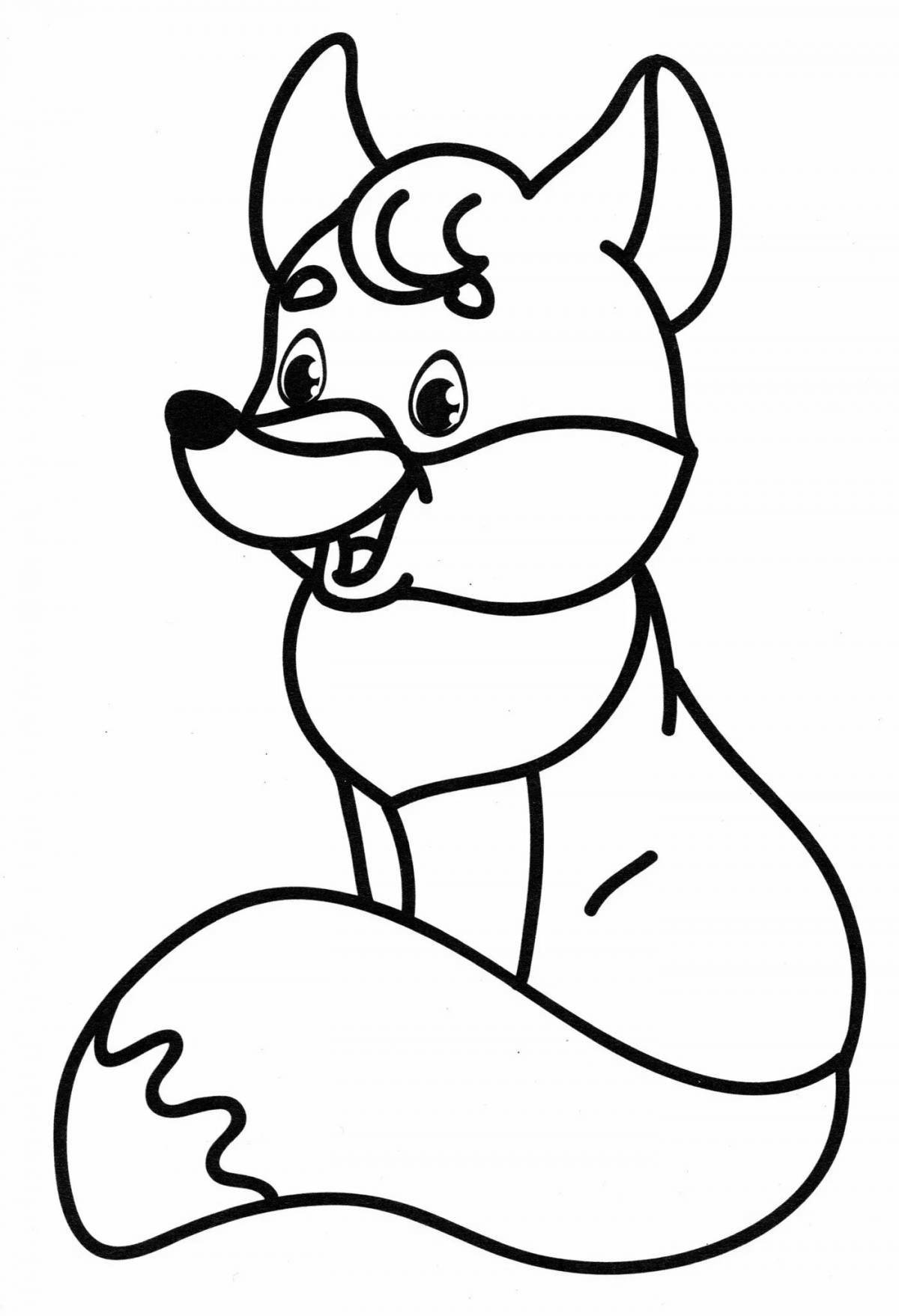 Live fox coloring book for 3-4 year olds