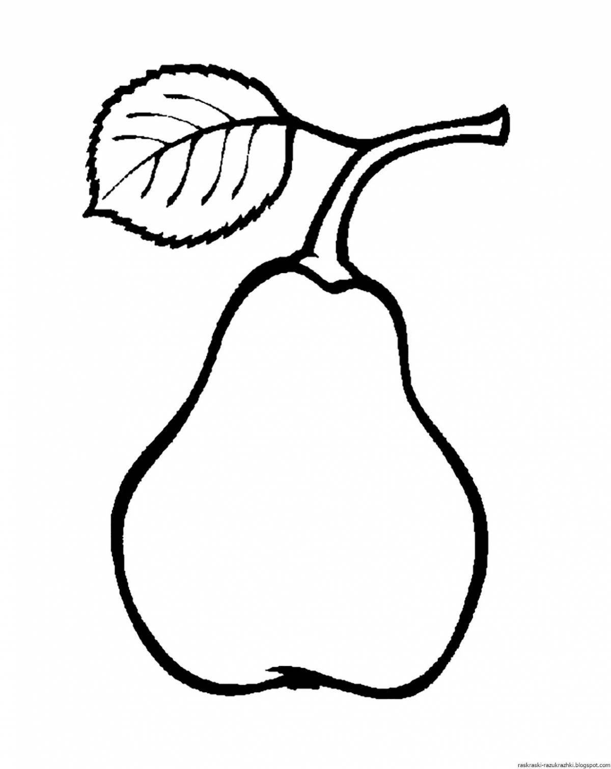 Яркая груша-раскраска для детей 2-3 лет