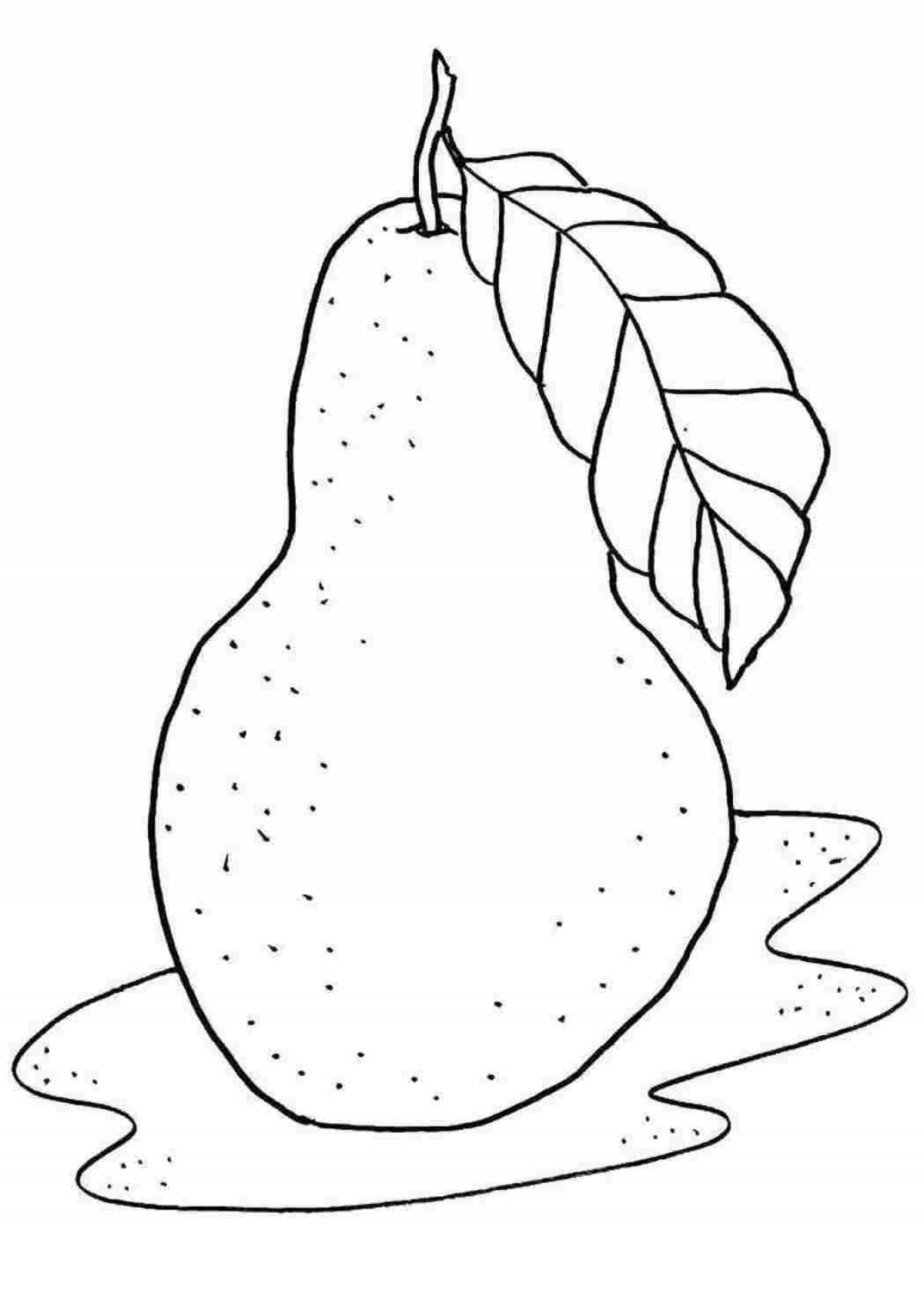 Playful pear coloring book for 2-3 year olds