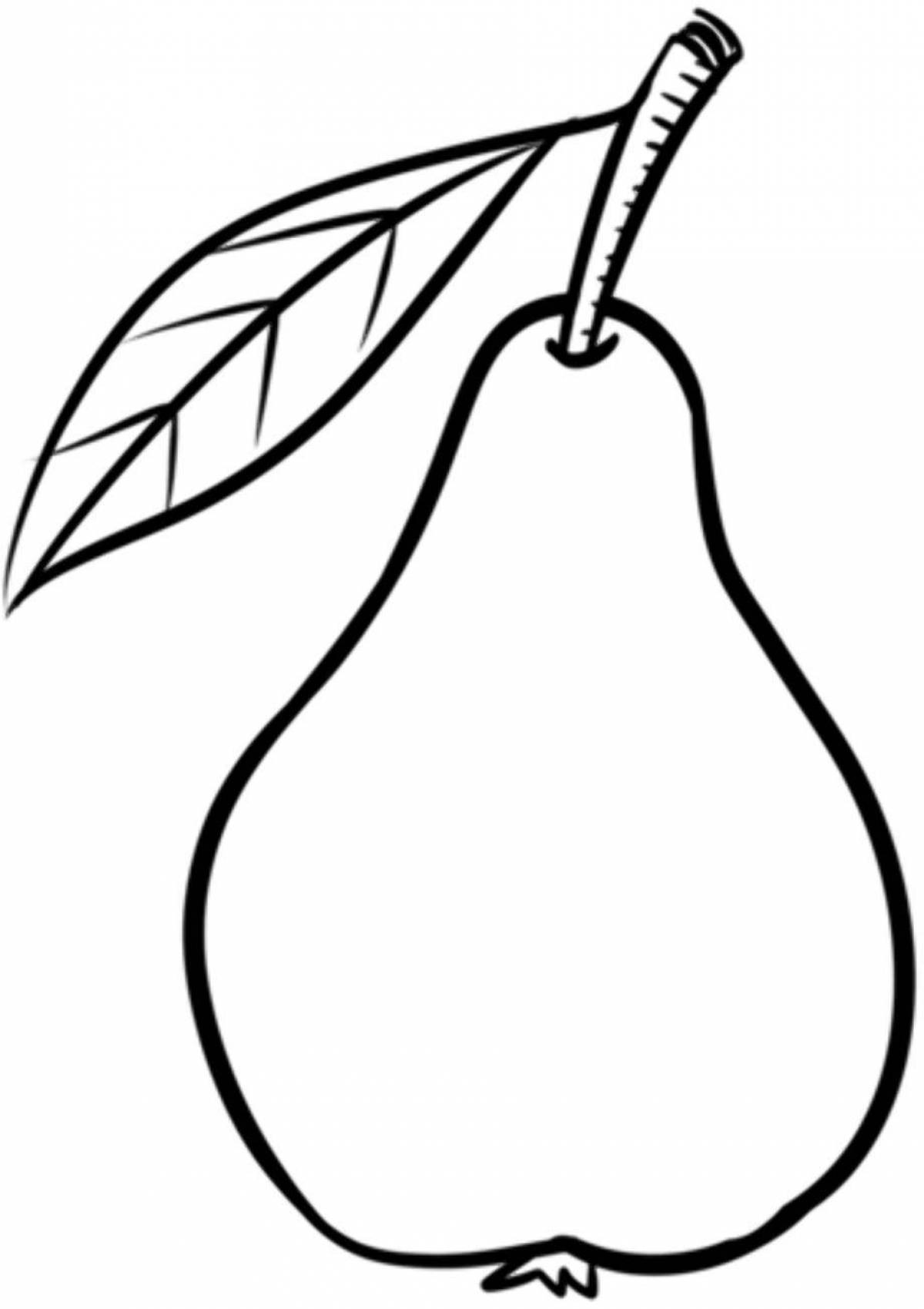 Fun coloring book pear for children 2-3 years old