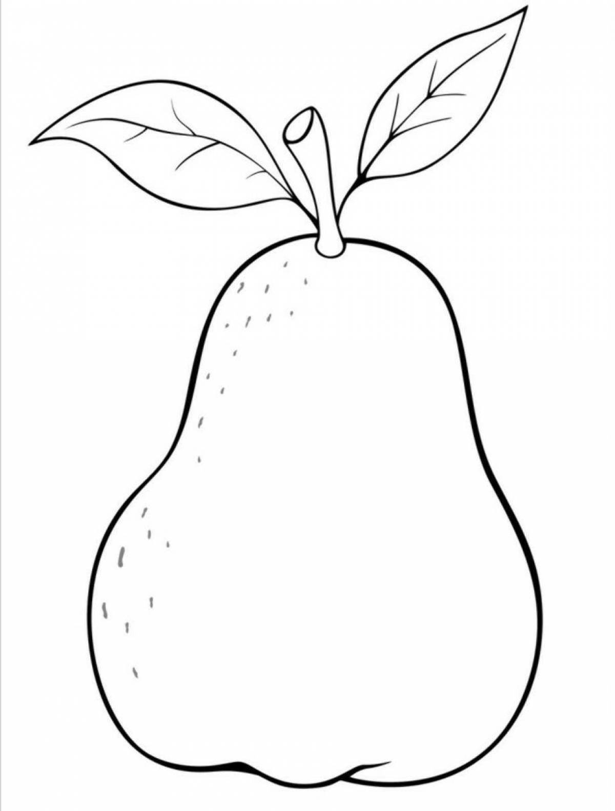 Charming pear coloring book for 2-3 year olds