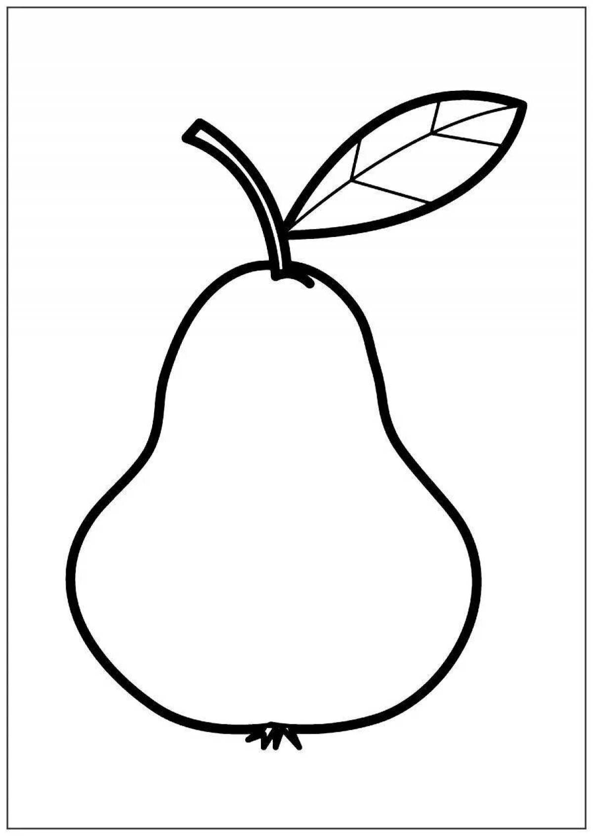 Cute pear coloring book for 2-3 year olds