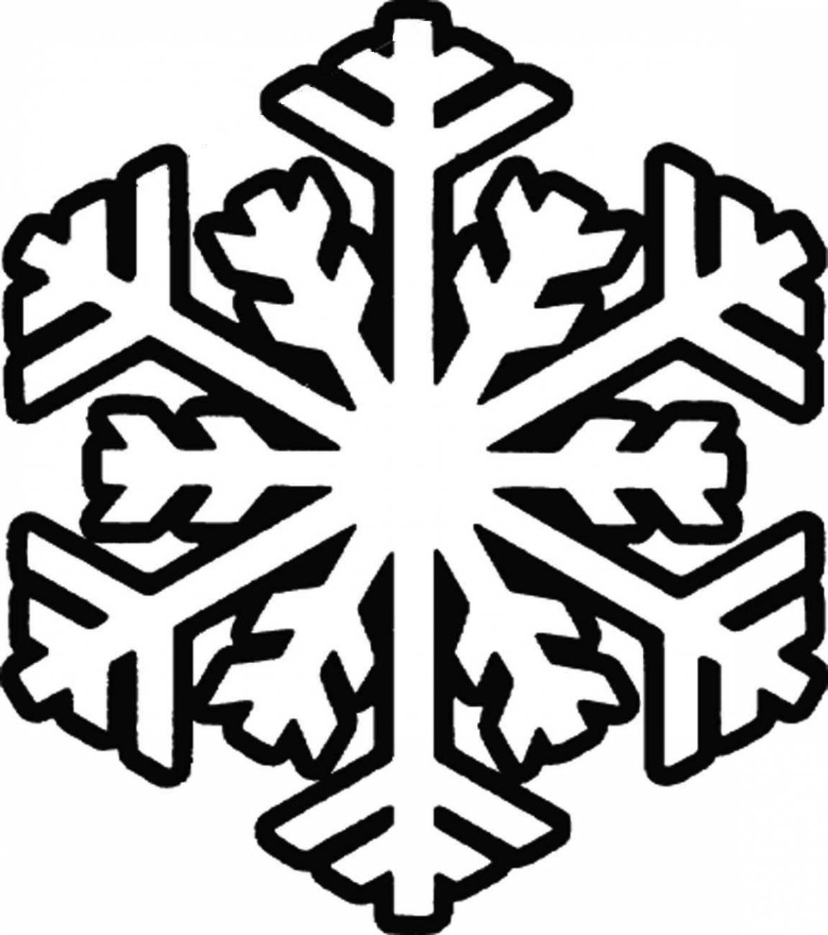 Coloring book joyful snowflake for children 2-3 years old