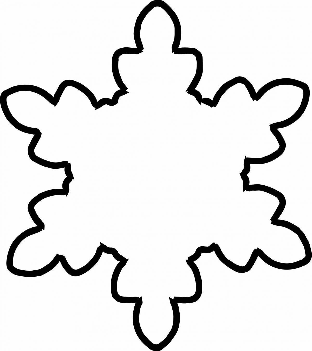 Coloring bright snowflake for children 2-3 years old