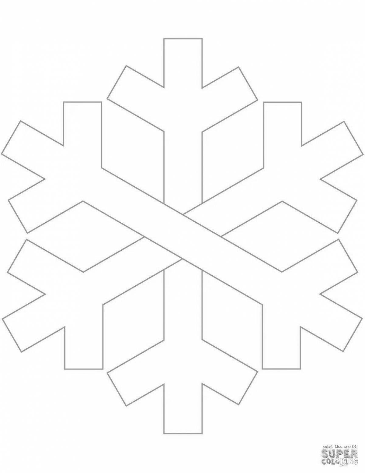 Cute snowflake coloring book for 2-3 year olds