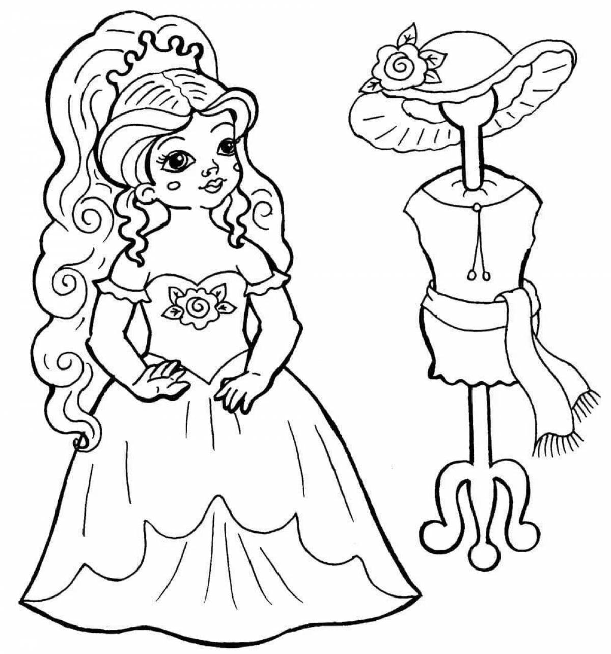 Exquisite coloring book for 5 year old girls, princess