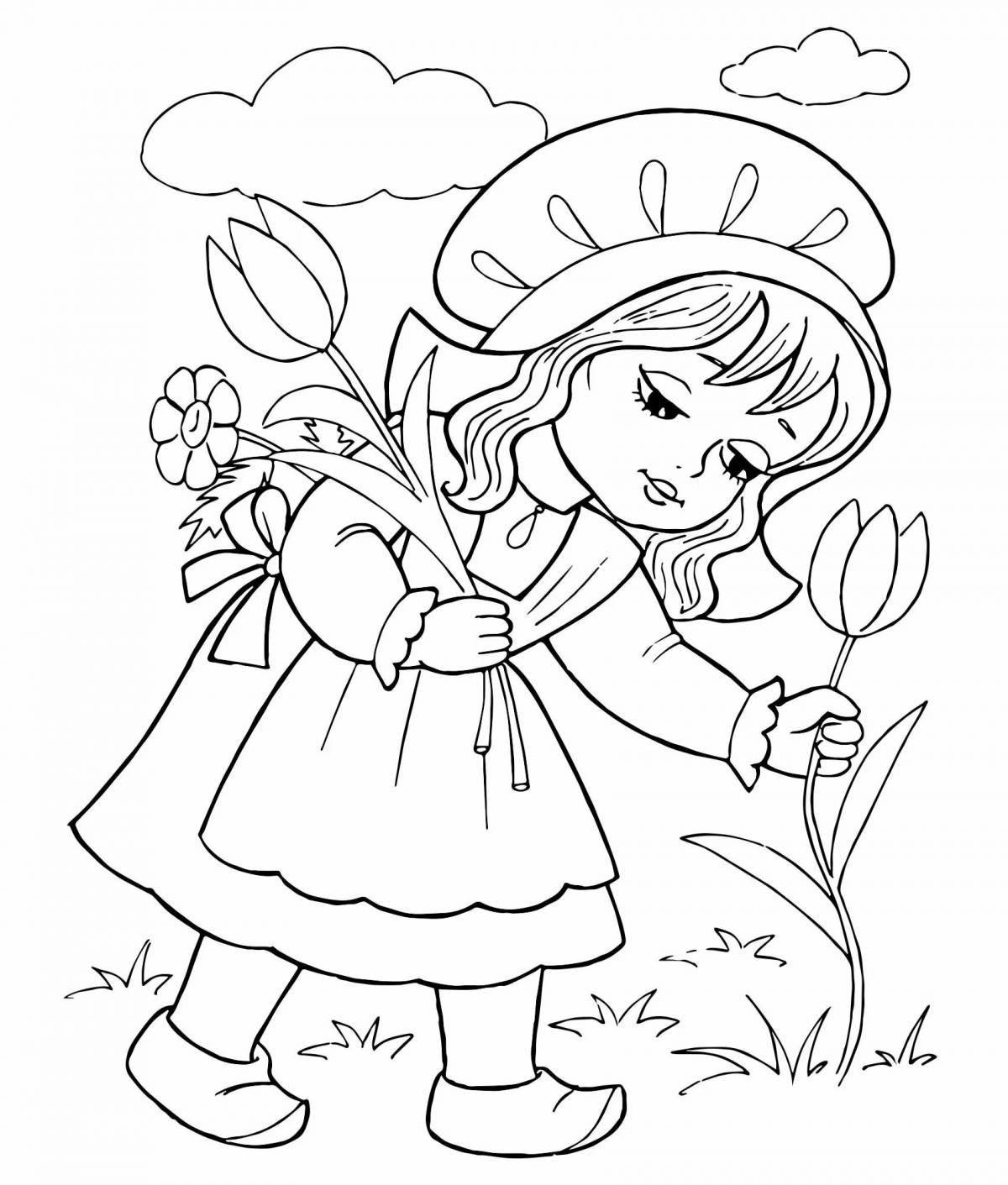 Bright little red riding hood coloring book