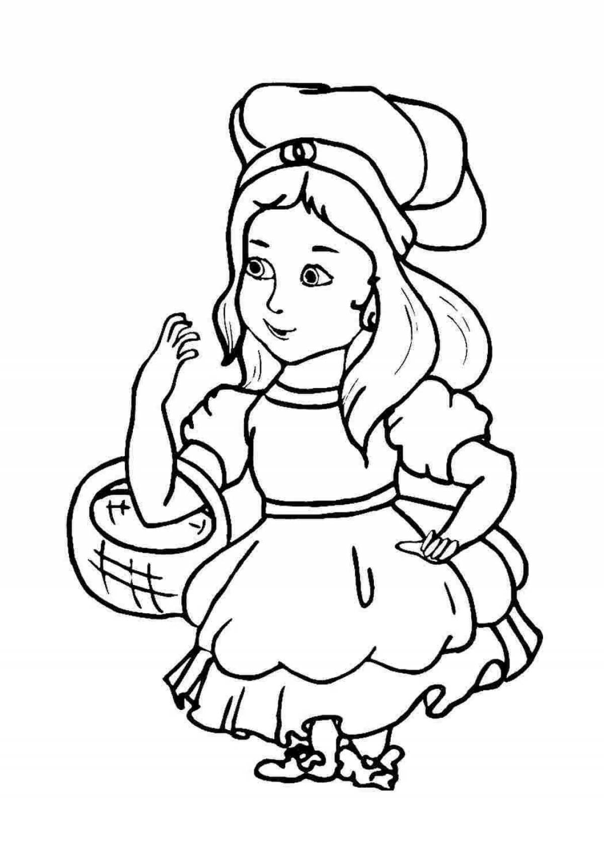 Раскраска Раскраска яркая красная шапочка