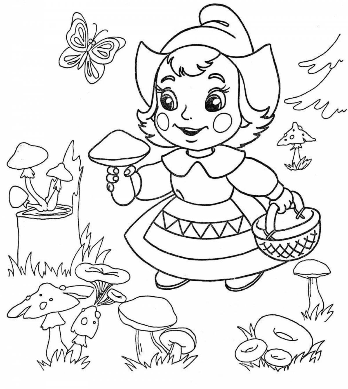 Charming little red riding hood coloring book