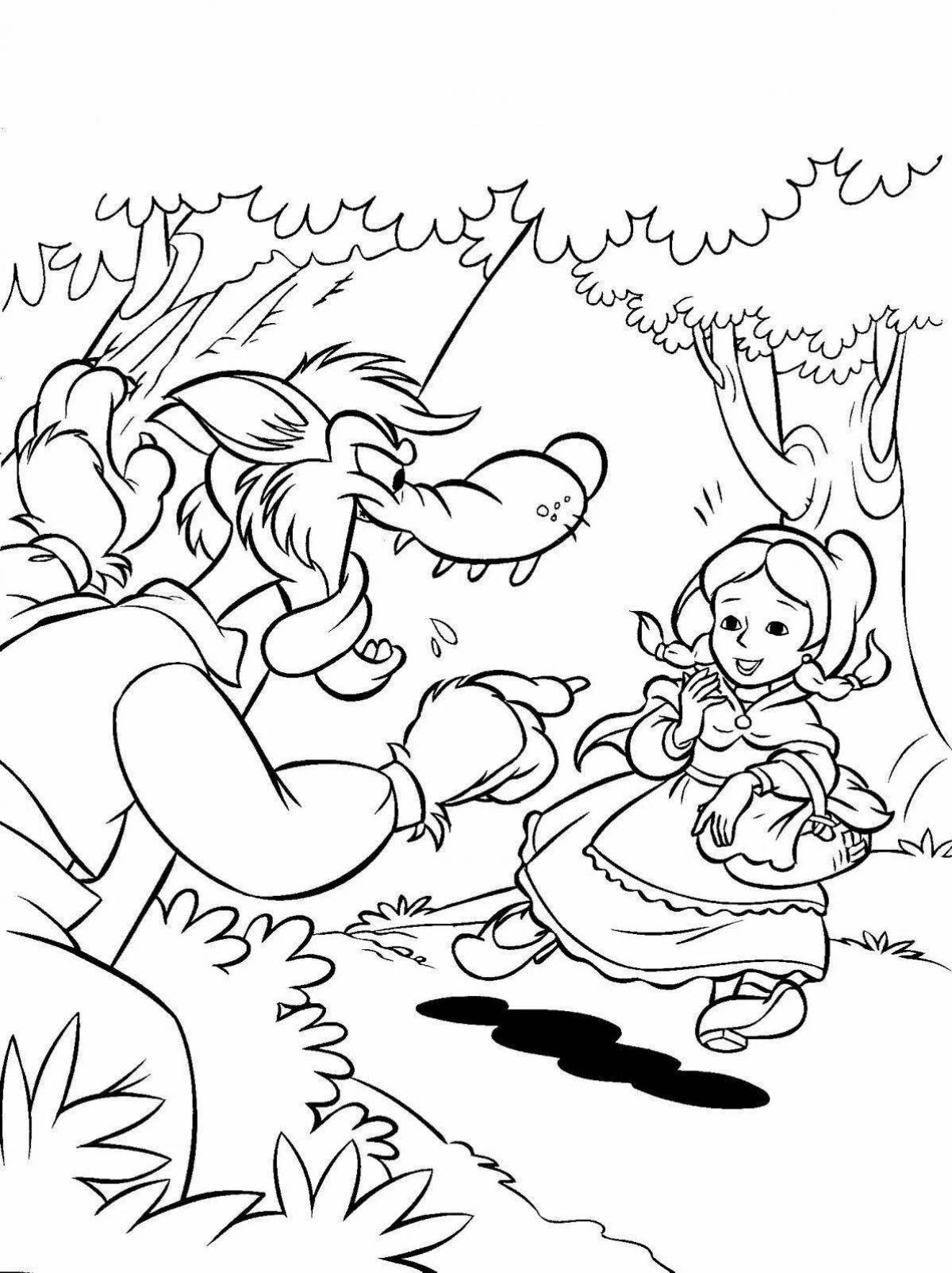 Wonderful little red riding hood coloring