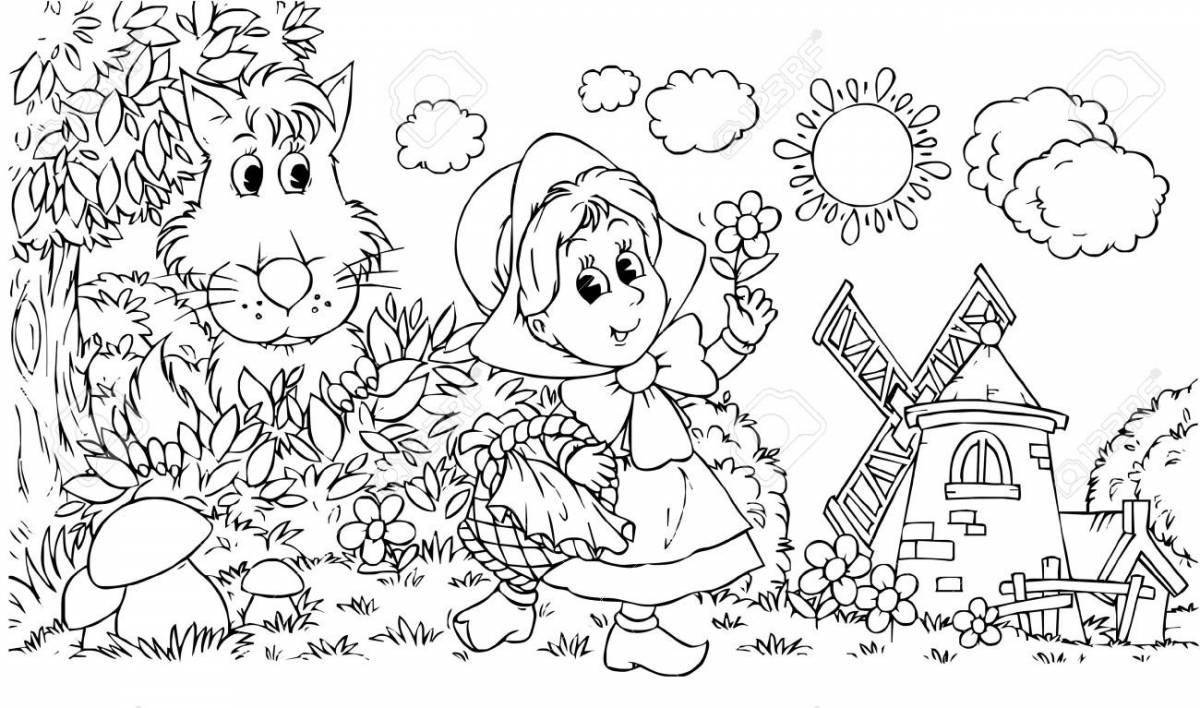 Exciting little red riding hood coloring book