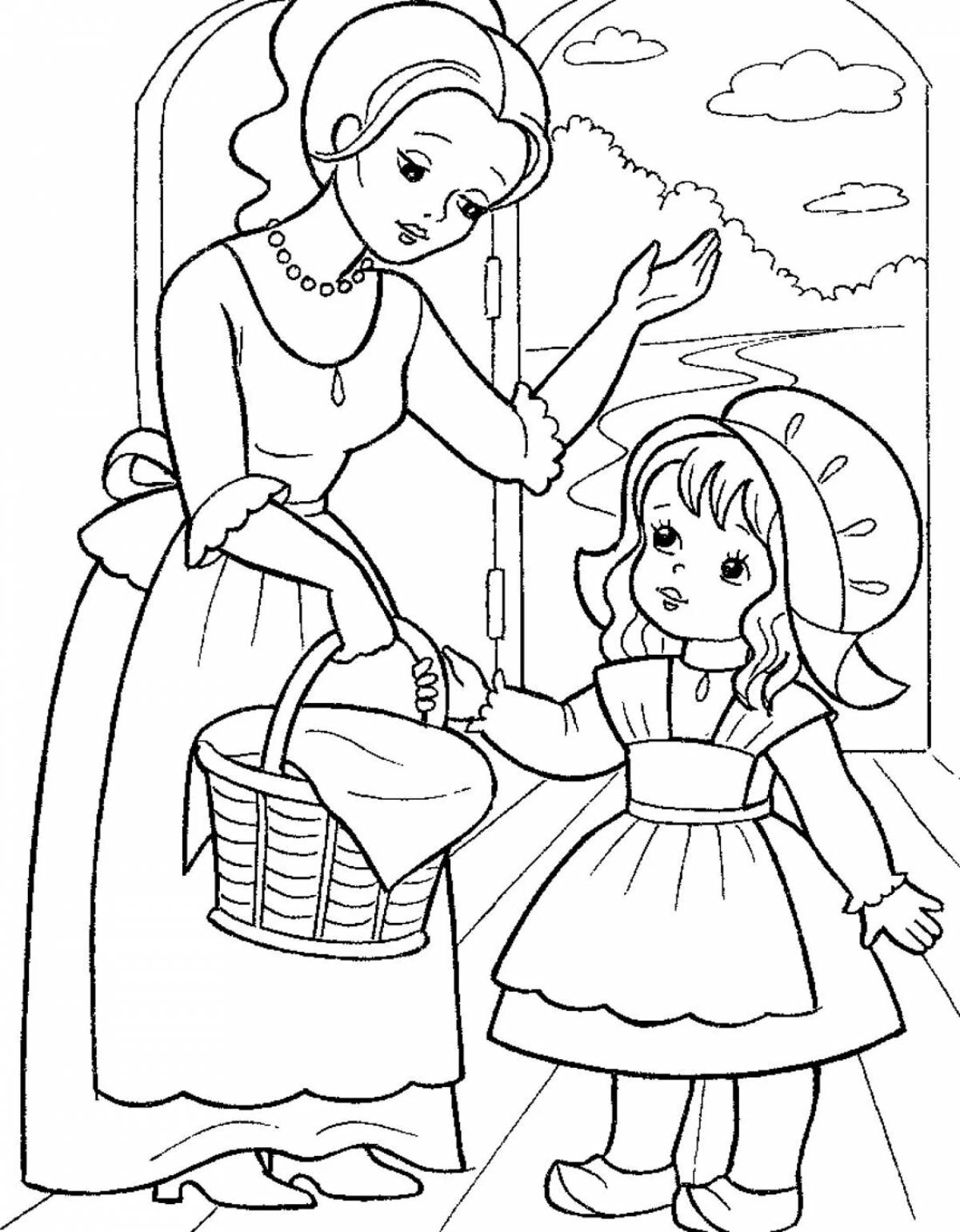 Раскраска Захватывающая раскраска красная шапочка