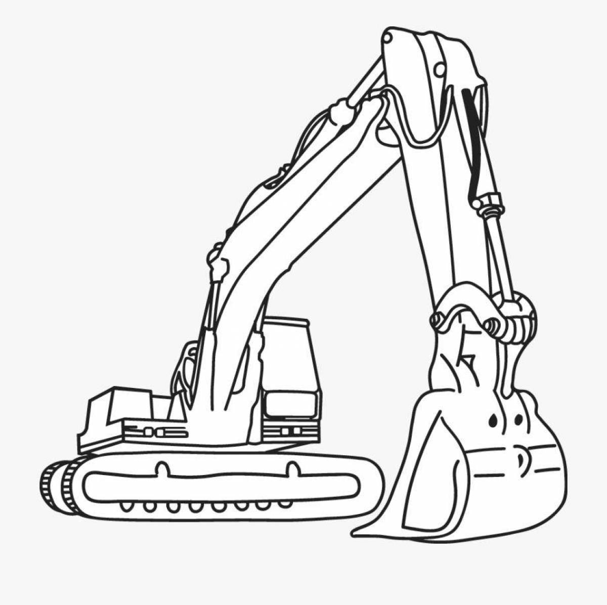 Excavator live coloring for children 5-6 years old