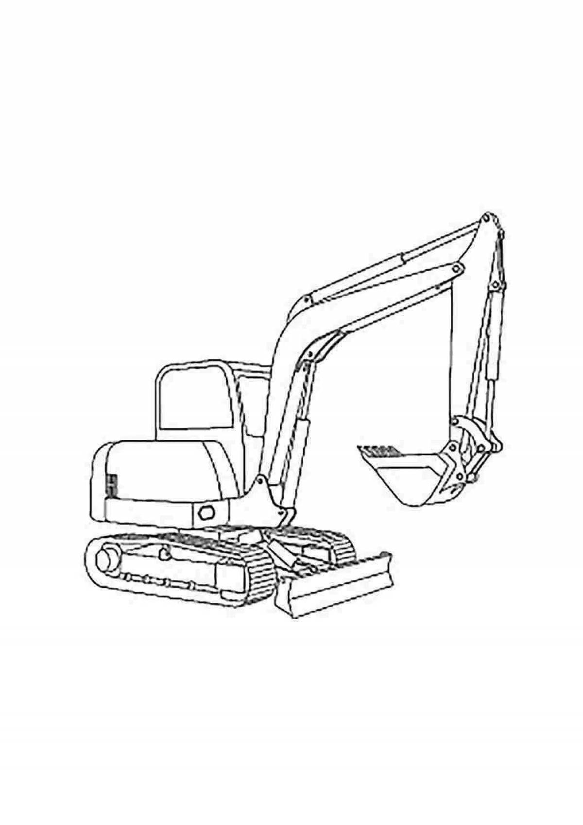 Interesting excavator coloring book for children 5-6 years old