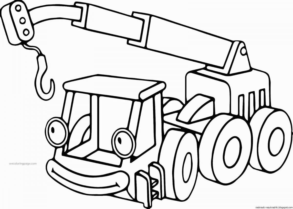 Stimulating excavator coloring book for 5-6 year olds