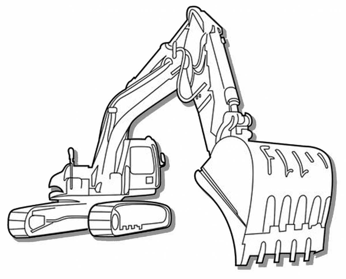 Coloring book innovative excavator for children 5-6 years old