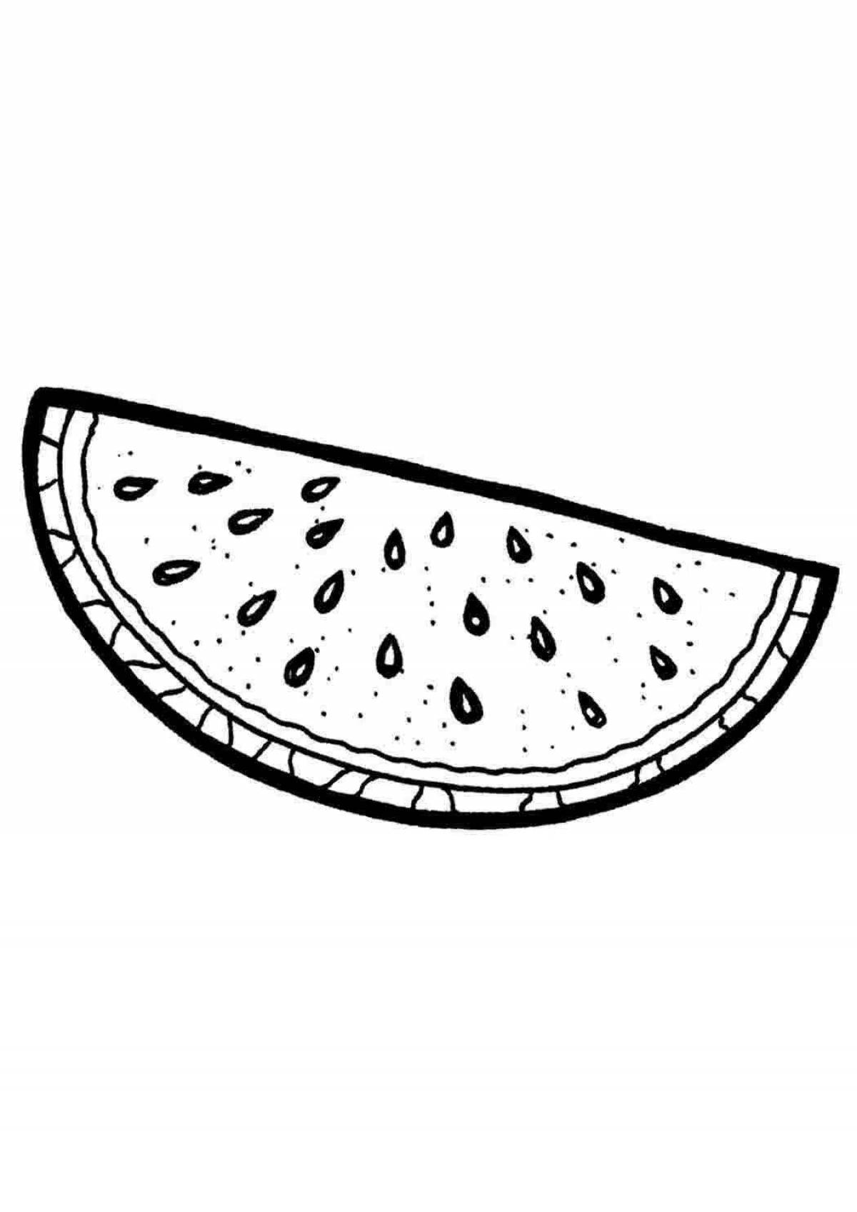 Bright watermelon coloring book for preschoolers