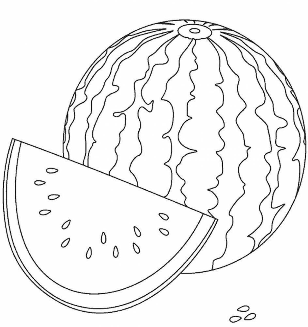 Photo Bright watermelon coloring book for kids