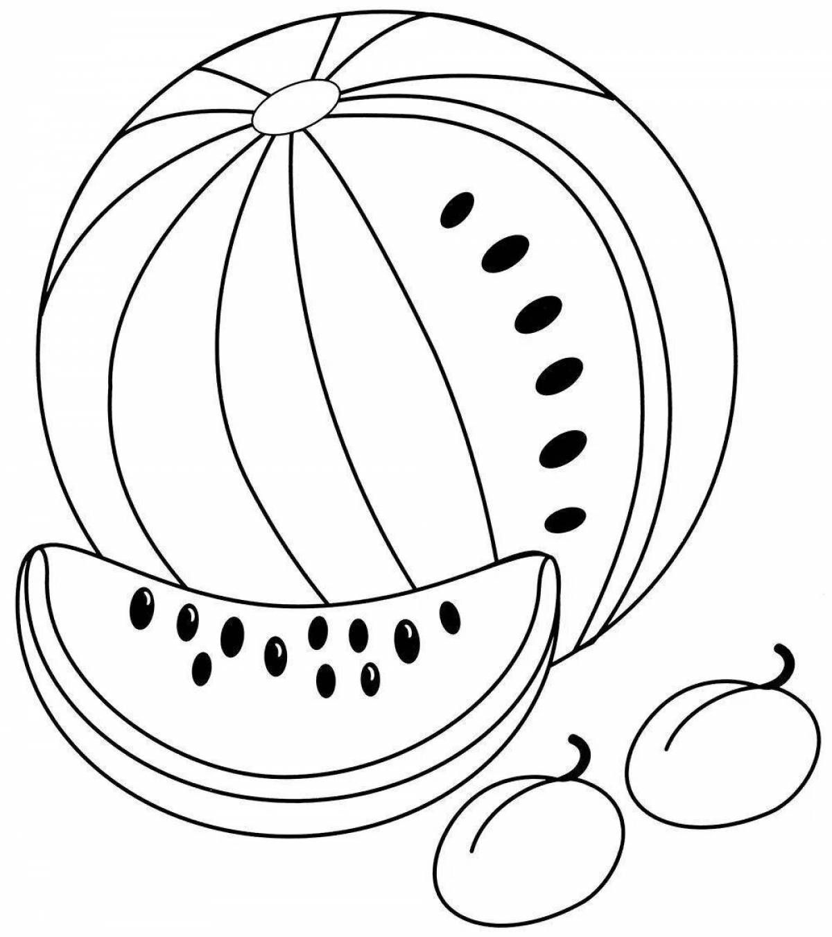 Happy watermelon coloring book for kids