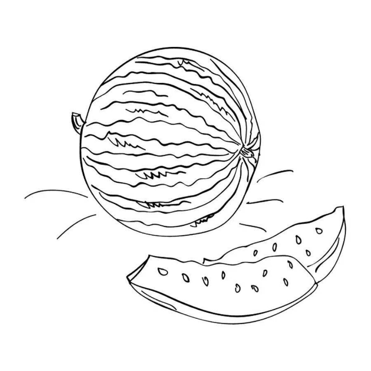 A fascinating watermelon coloring book for children 4-5 years old