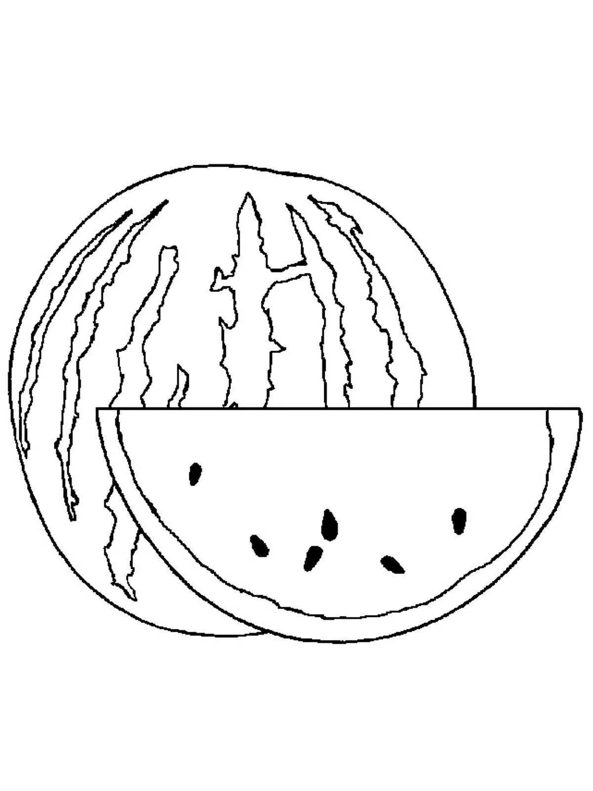Очаровательная раскраска арбуз для малышей