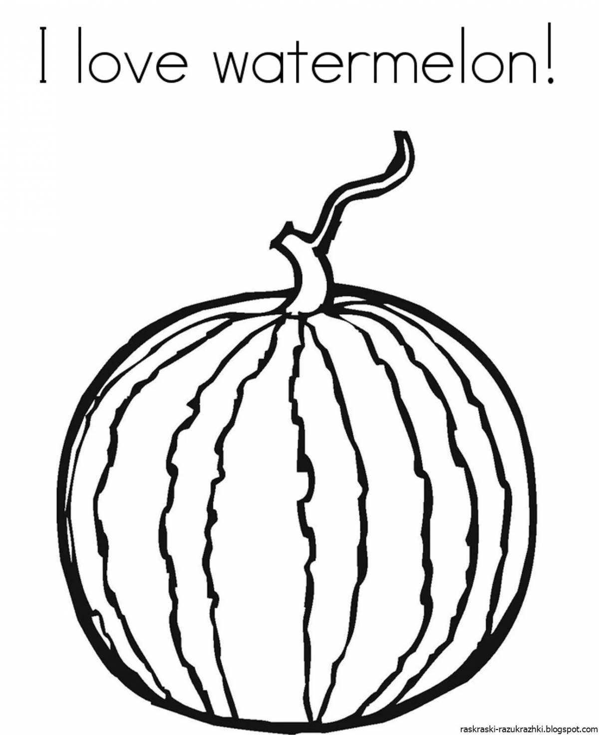 Photo Joyful watermelon coloring book for kids