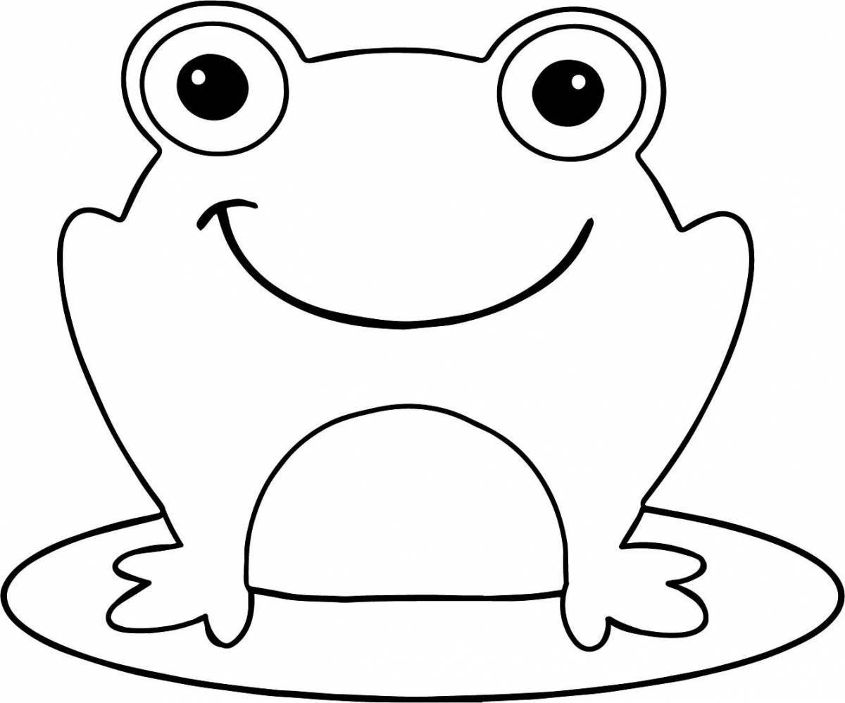 Яркая лягушка-раскраска для малышей