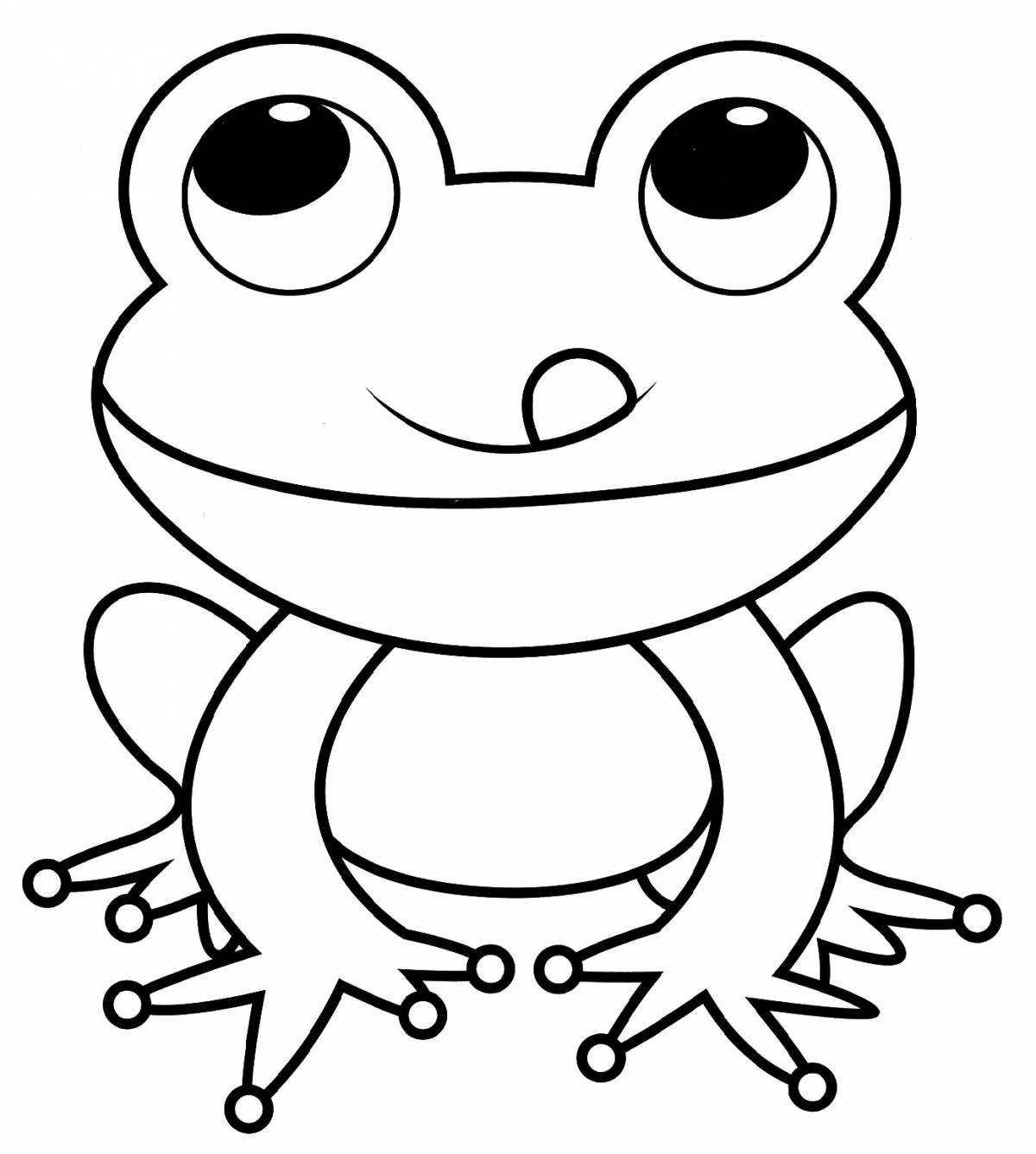Раскраска «игривая лягушка» для детей 4-5 лет