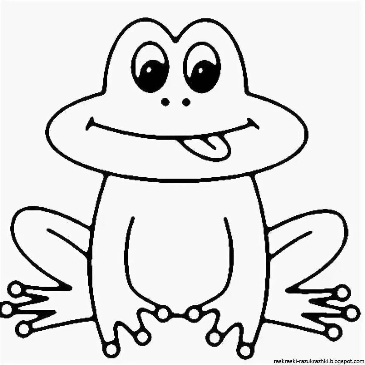 Cute frog coloring book for preschoolers
