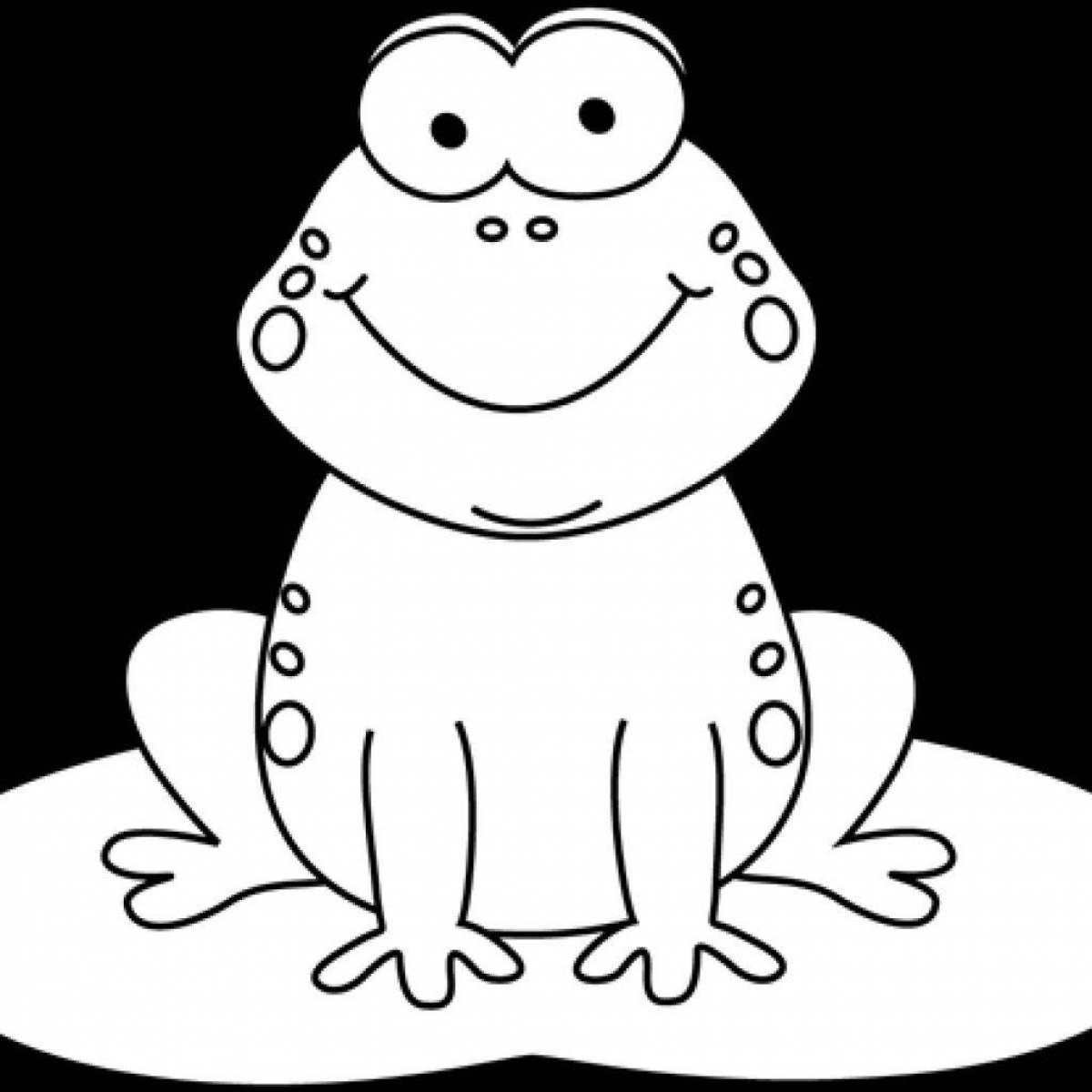 Adorable frog coloring book for kids